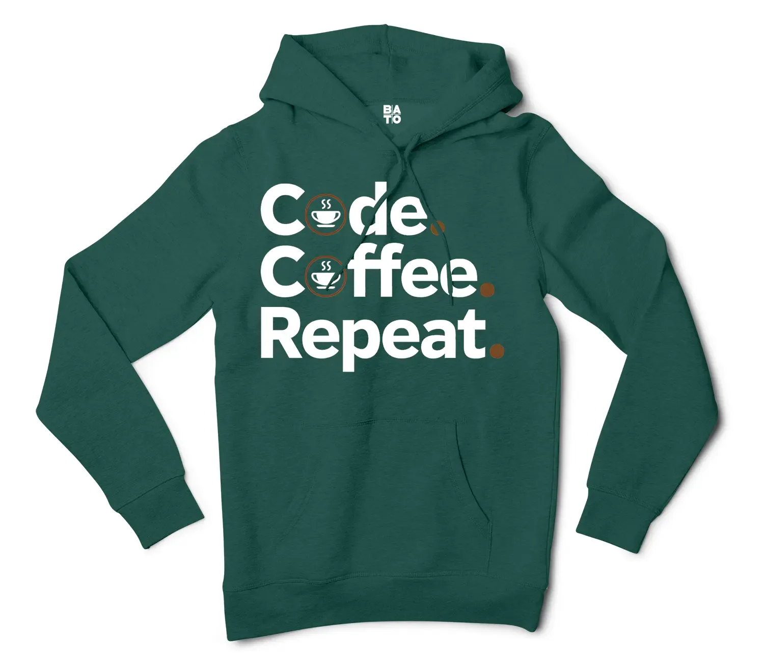 Code Coffee Repeat Men/Unisex Hoodie in Alpine Green Color