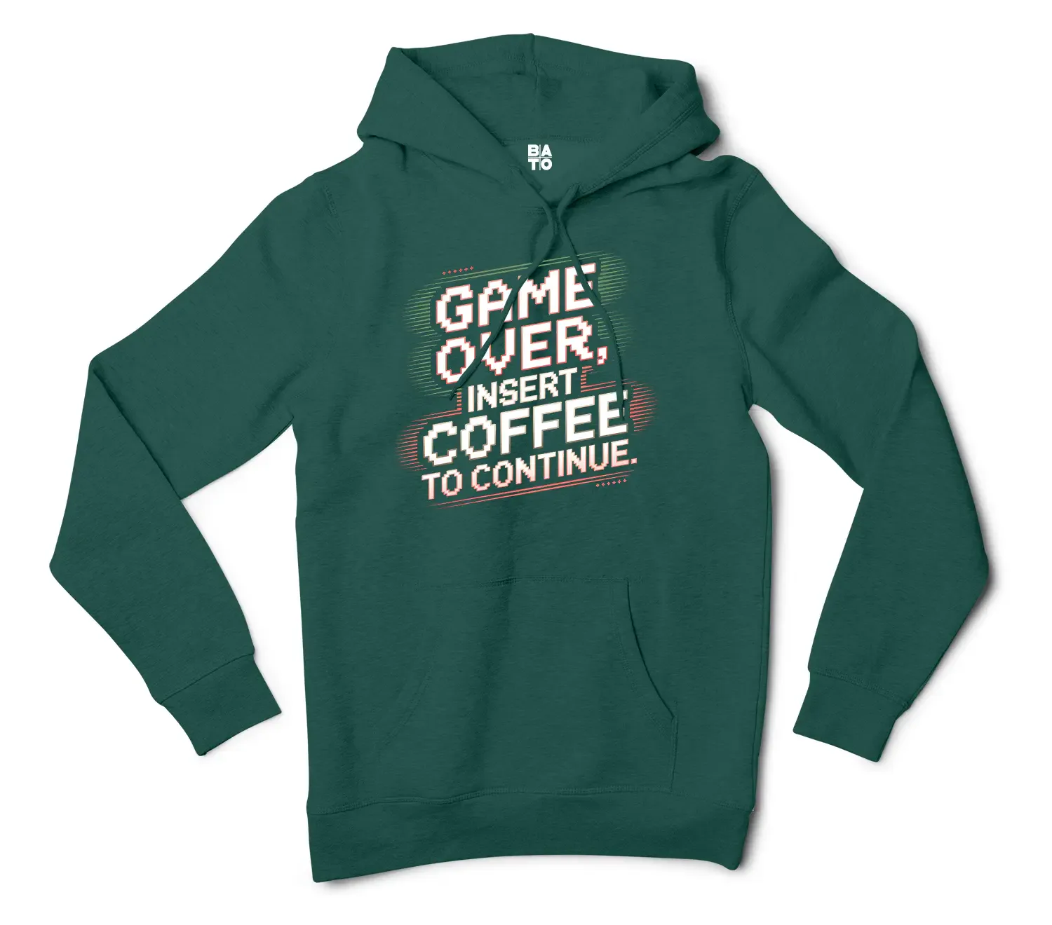 Game Over, Insert Coffee To Continue Men/Unisex Hoodie in Alpine Green Color