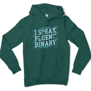 I Speak Fluent Binary Men/Unisex Hoodie in Alpine Green Color