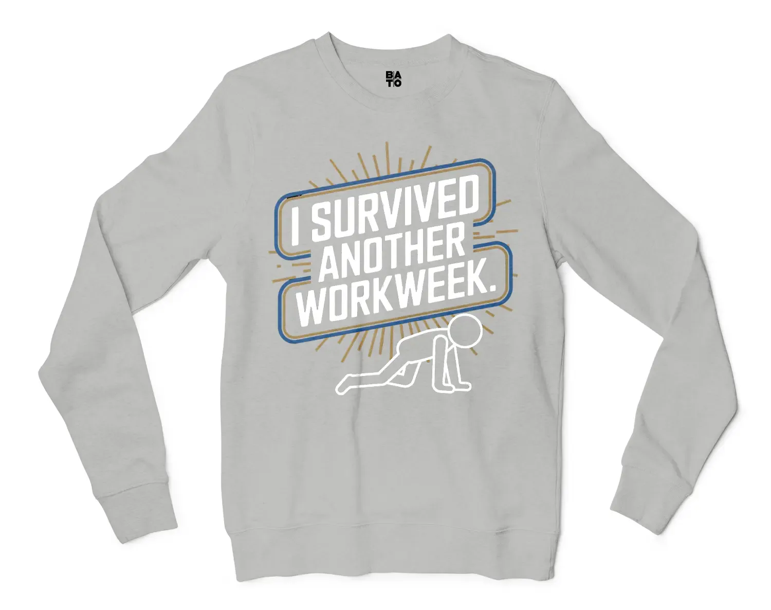 I Survived Another Work Week Men/Unisex Long Sleeve T-Shirt in Ash Color