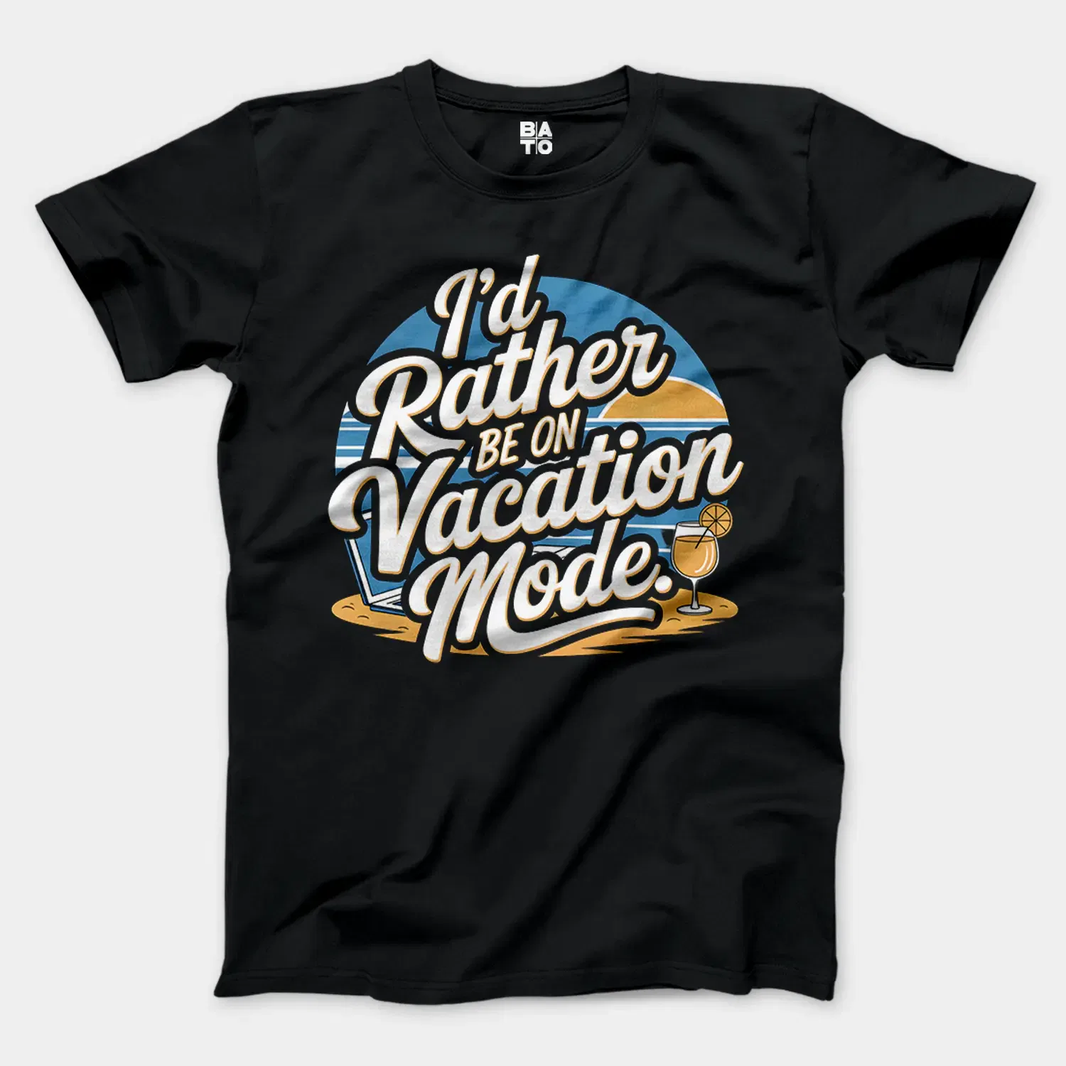 I’d Rather Be On Vacation Mode Men/Unisex T-Shirt in Black Color
