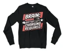Brain: 1% Battery Left. Charging Required Men/Unisex Long Sleeve Sweatshirt in Black Color