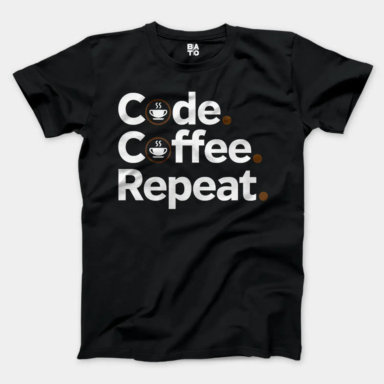 Code Coffee Repeat Men/Unisex T-Shirt in Black Color