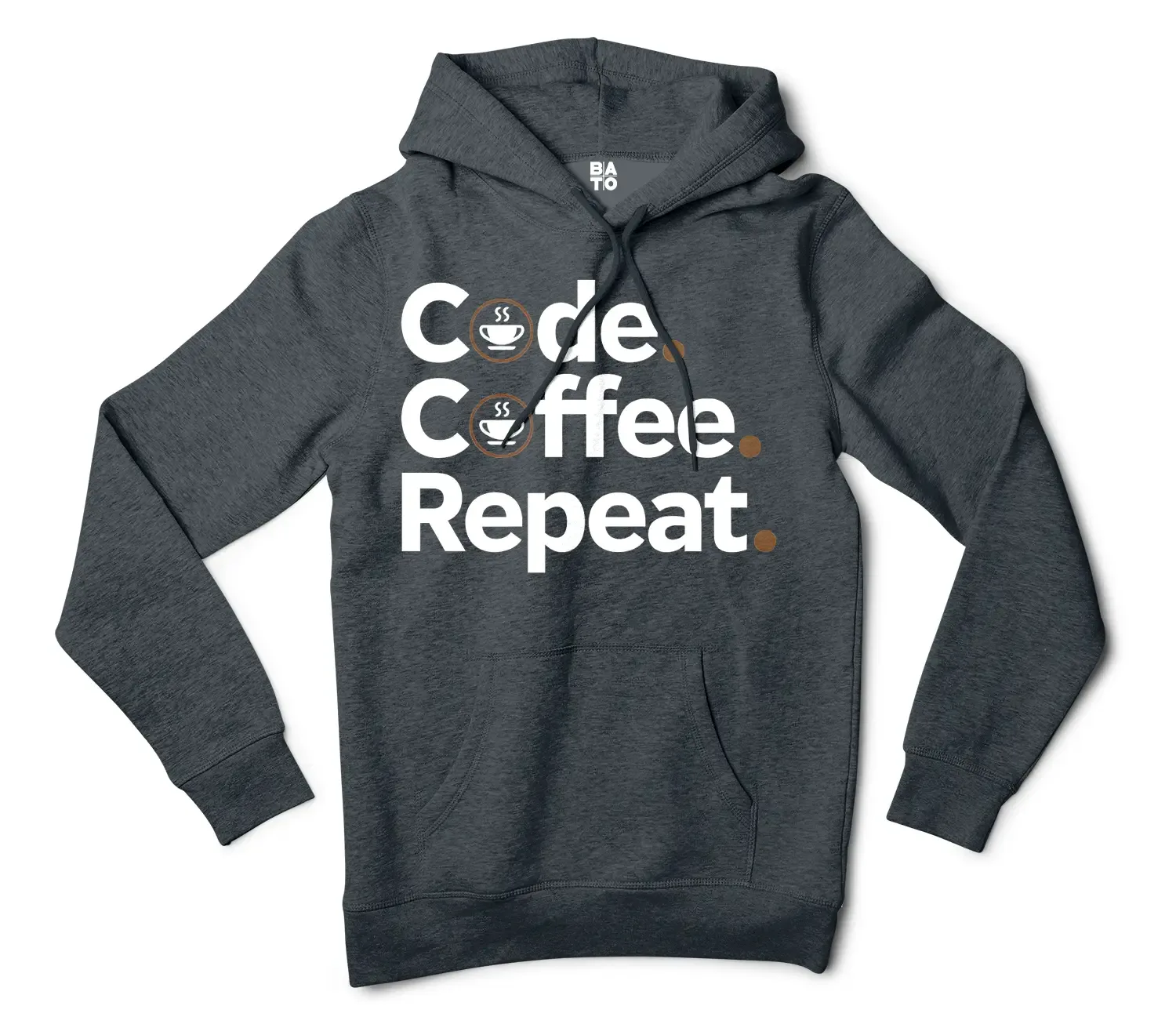 Code Coffee Repeat Men/Unisex Hoodie in Charcoal Heather Color