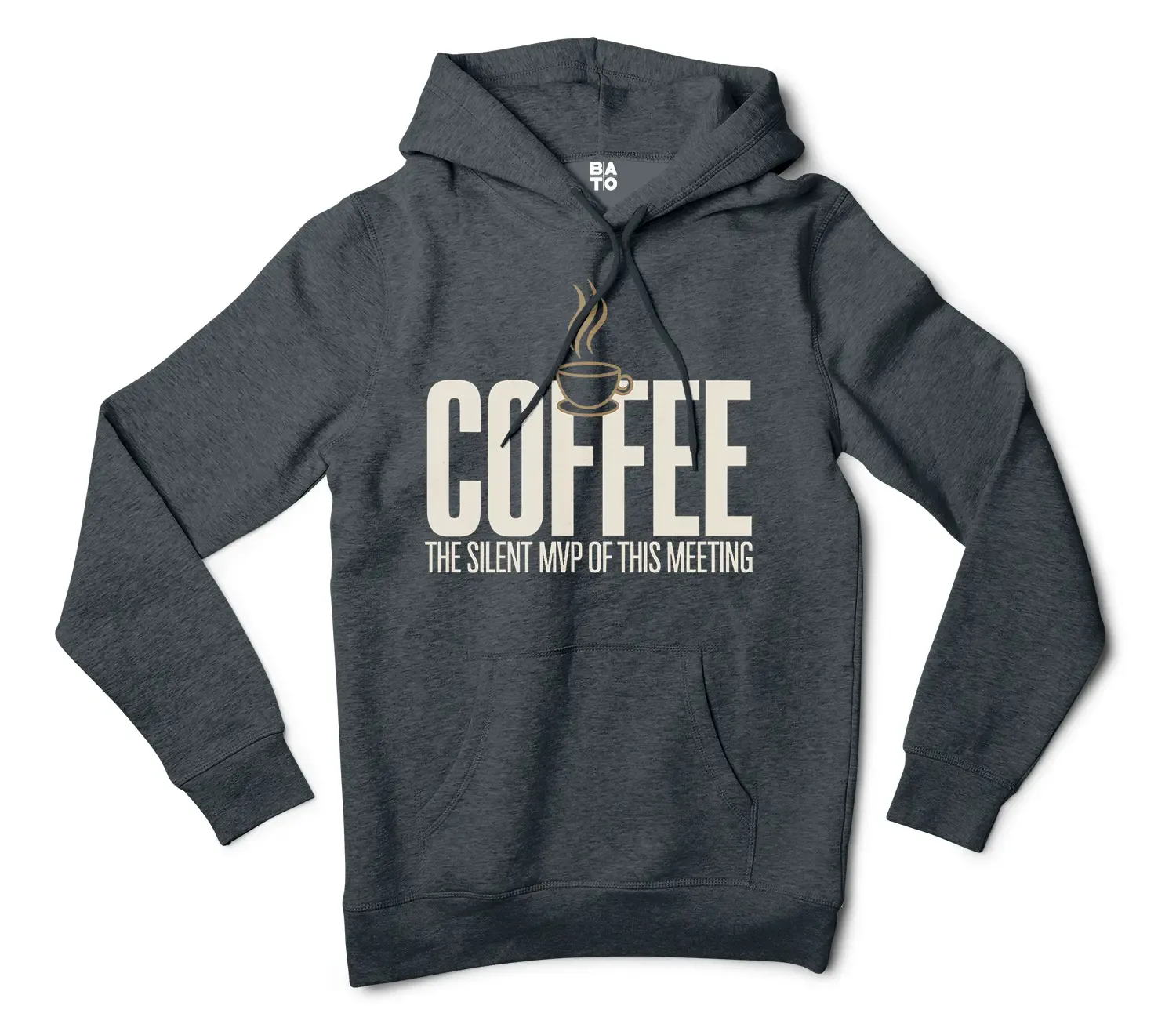 Coffee, The Silent MVP Of This Meeting Men/Unisex Hoodie in Charcoal Heather Color