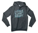 I Speak Fluent Binary Men/Unisex Hoodie in Charcoal Heather Color
