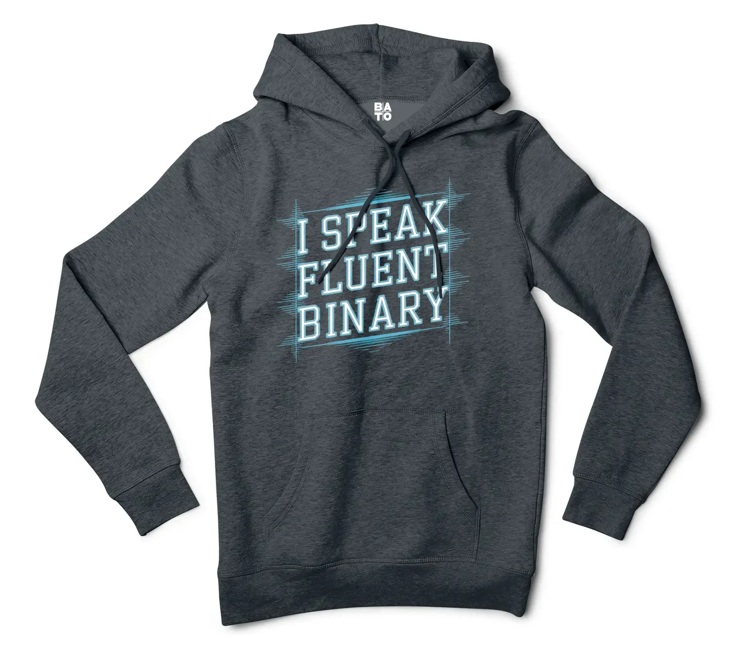I Speak Fluent Binary Men/Unisex Hoodie in Charcoal Heather Color