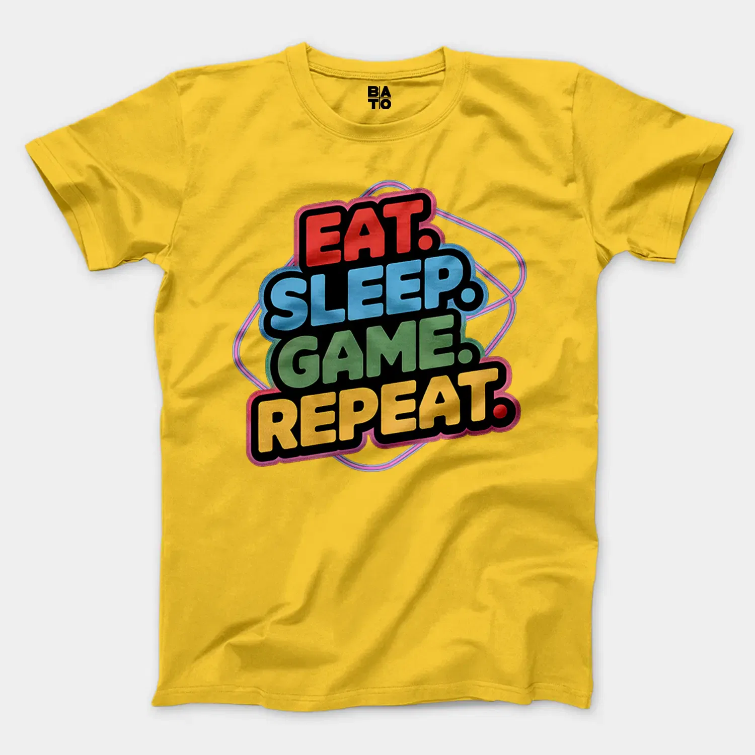 Eat Sleep Game Repeat Men/Unisex T-Shirt in Daisy Color