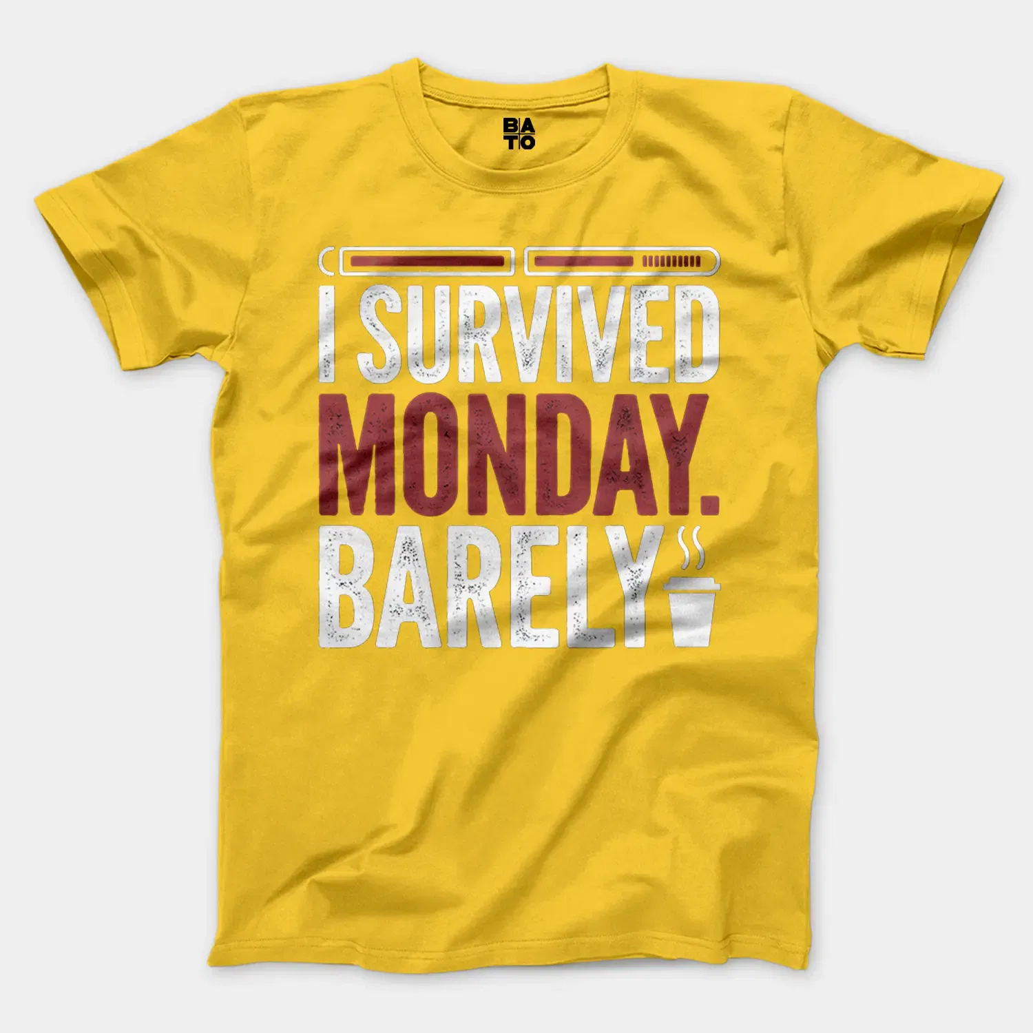 I Survived Monday, Barely Men/Unisex T-Shirt in Daisy Color