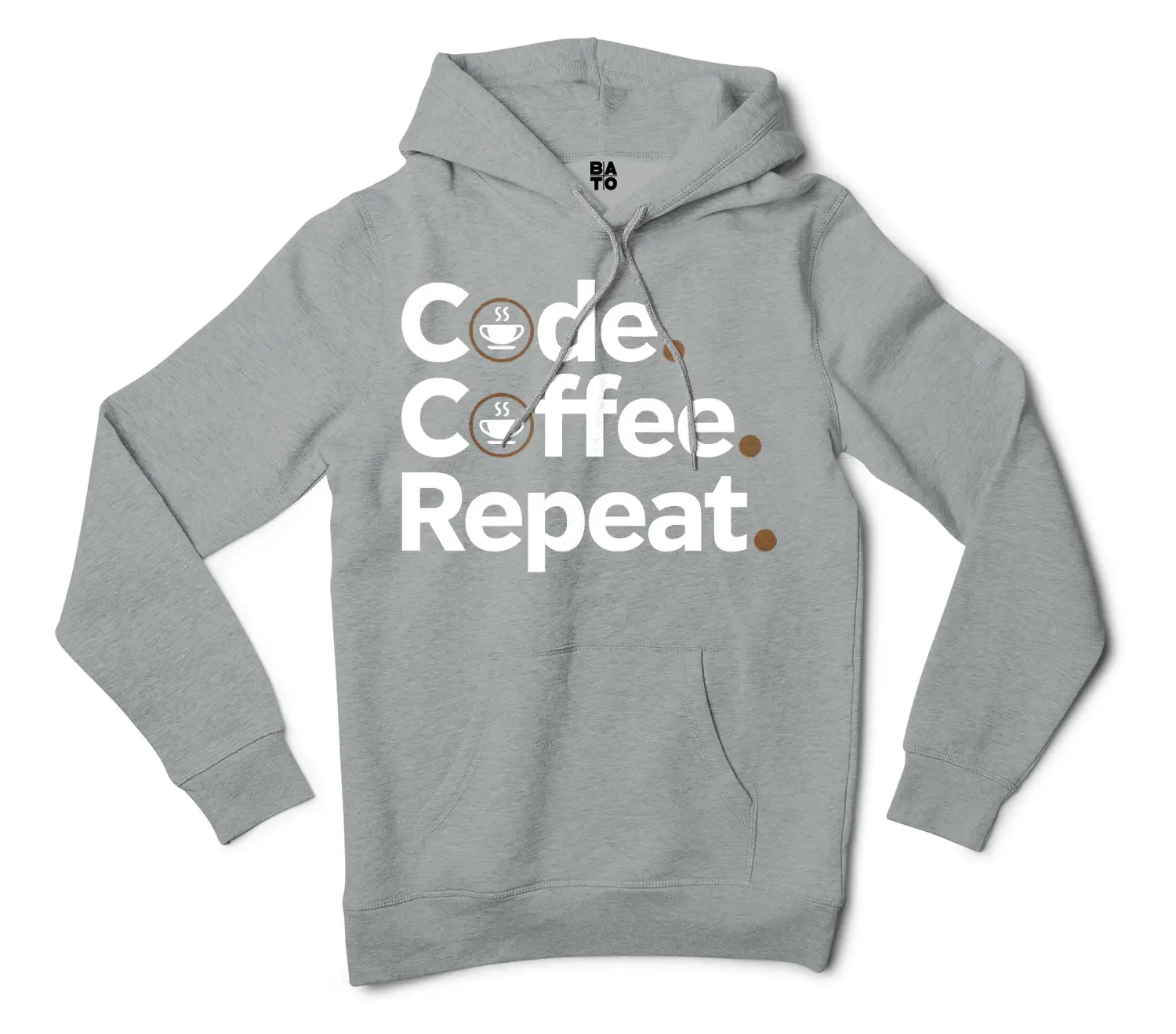 Code Coffee Repeat Men/Unisex Hoodie in Grey Heather Color