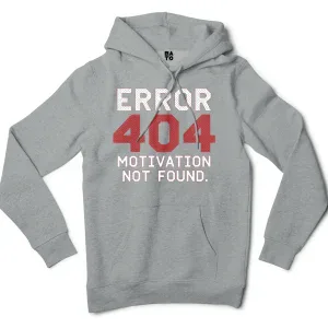 Error 404, Motivation Not Found Men/Unisex Hoodie in Grey Heather Color