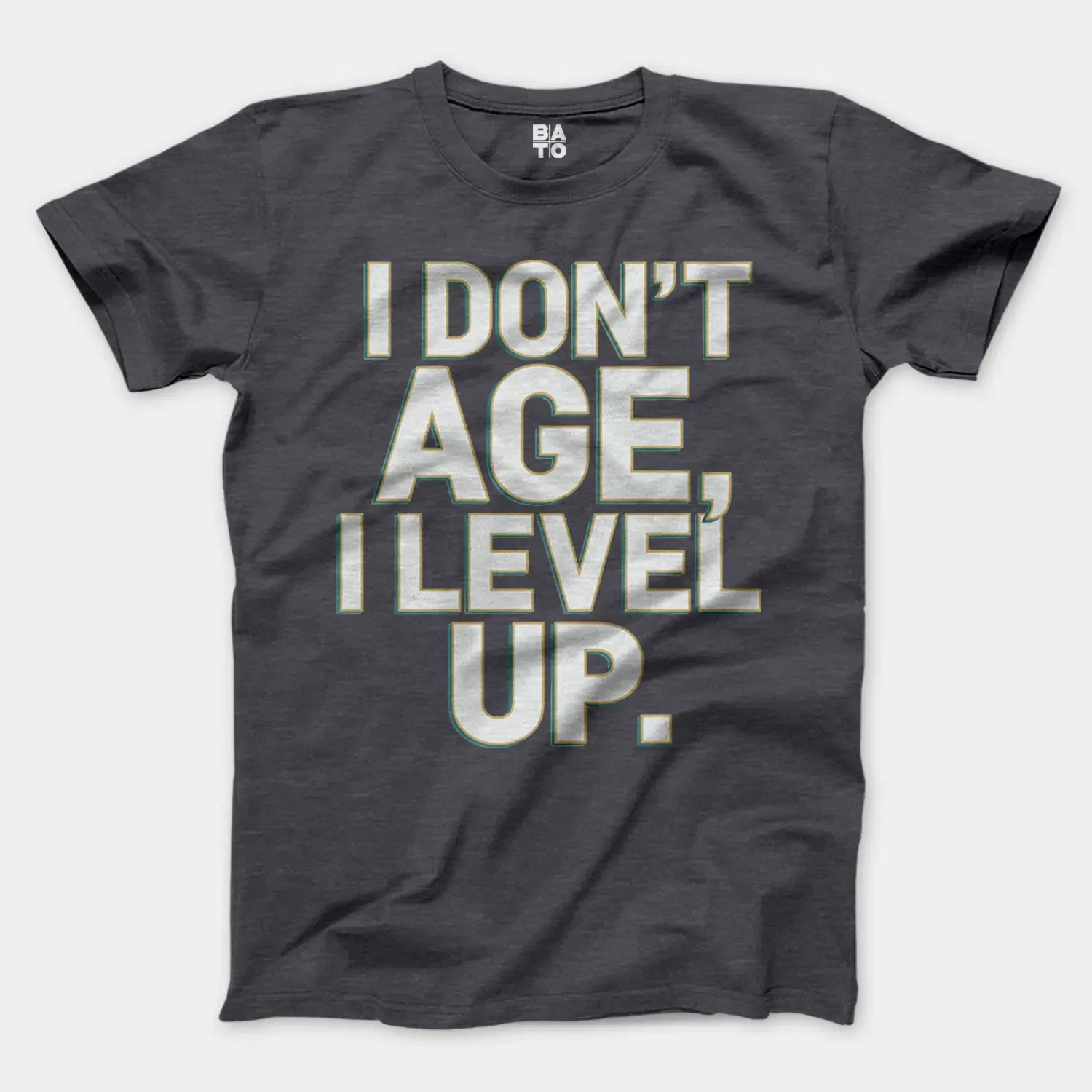 I Don’t Age, I Level Up Men/Unisex T-Shirt in Heather Dark Grey Color