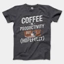 Coffee In, Productivity Out (Hopefully) Men/Unisex T-Shirt in Heather Dark Grey Color