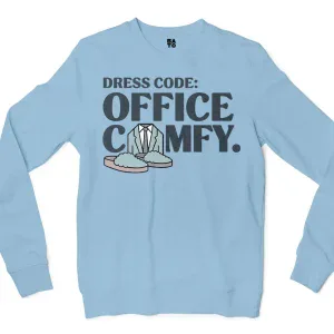 Dress Code: Office Comfy Men/Unisex Long Sleeve T-Shirt in Light Blue Color