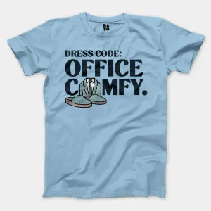 Dress Code: Office Comfy Men/Unisex T-Shirt in Light Blue Color