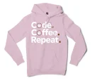 Code Coffee Repeat Men/Unisex Hoodie in Light Pink Color