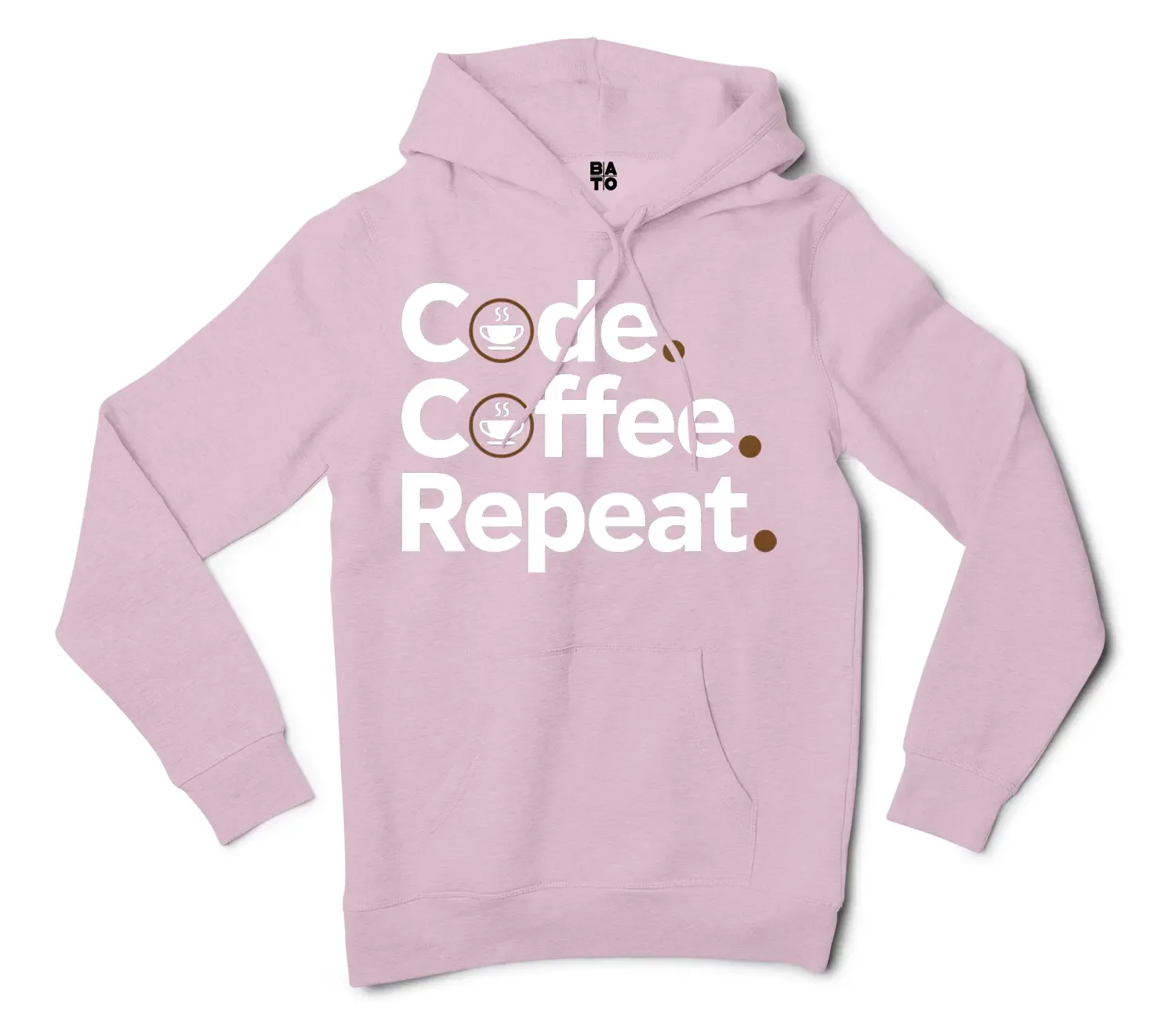 Code Coffee Repeat Men/Unisex Hoodie in Light Pink Color