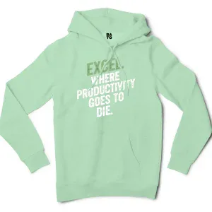 Excel: Where Productivity Goes To Die Men/Unisex Hoodie in Mint Color