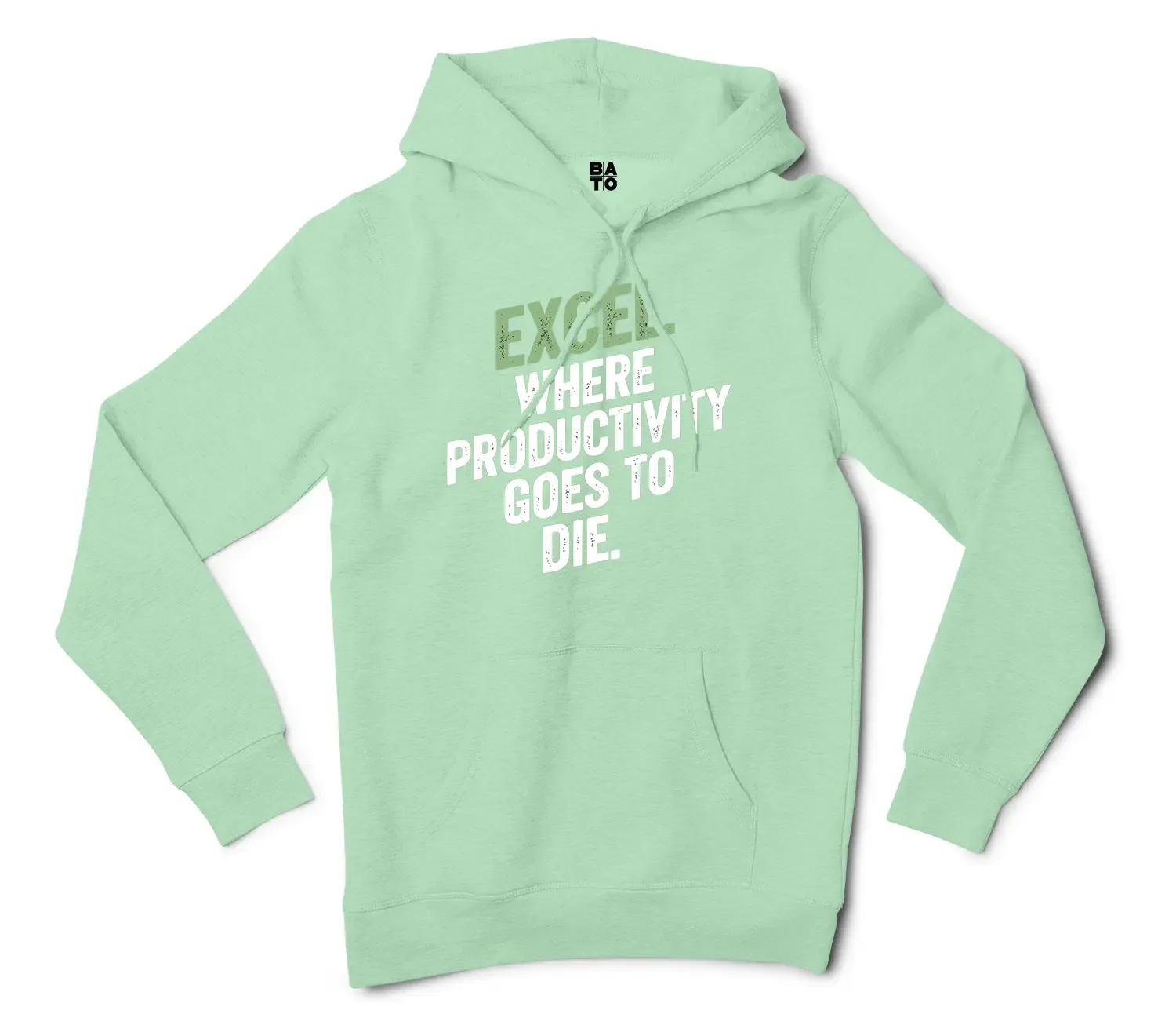 Excel: Where Productivity Goes To Die Men/Unisex Hoodie in Mint Color