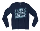 I Speak Fluent Binary Men/Unisex Long Sleeve Sweatshirt in Navy Color