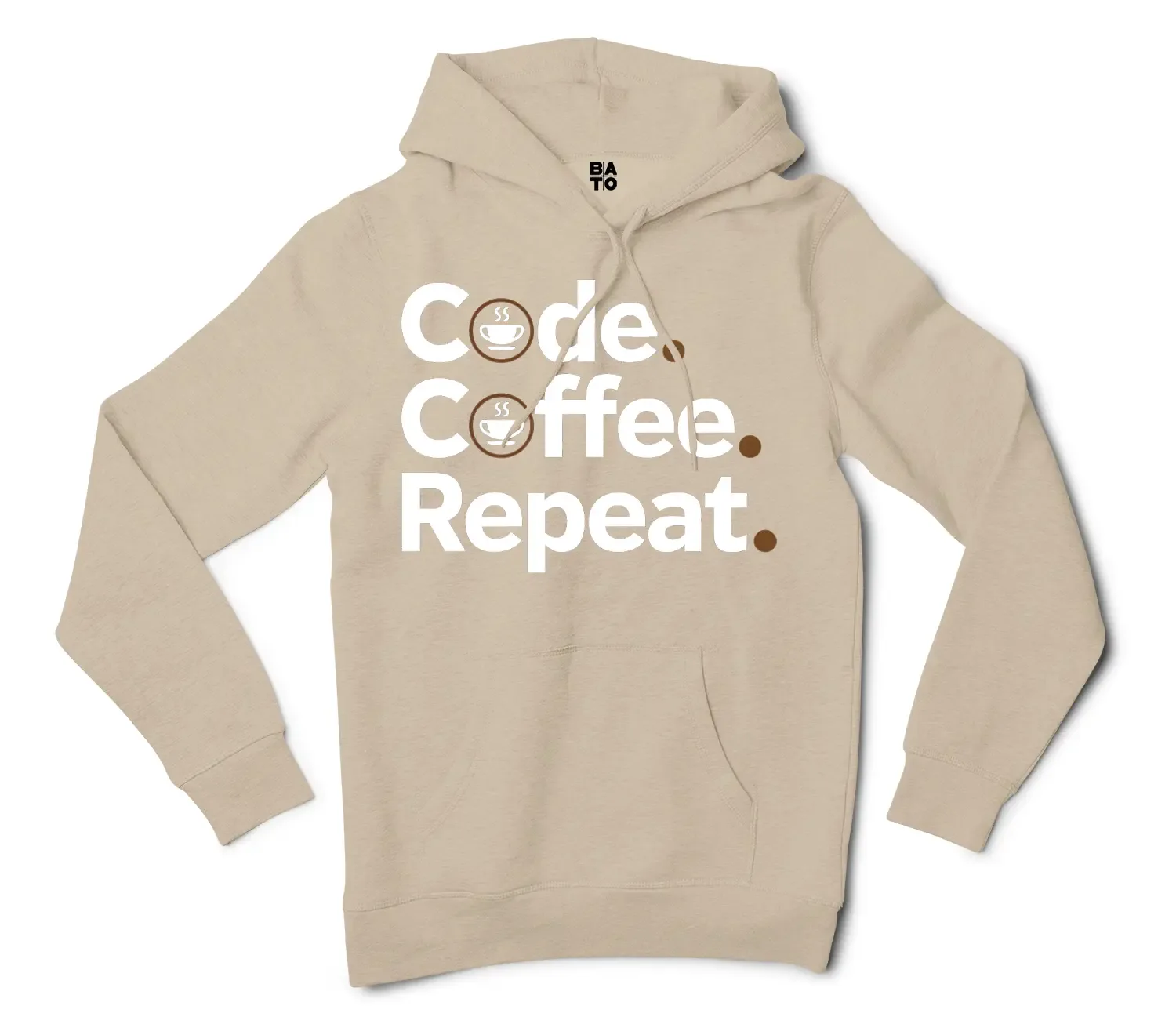 Code Coffee Repeat Men/Unisex Hoodie in Sandstone Color