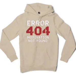 Error 404, Motivation Not Found Men/Unisex Hoodie in Sandstone Color