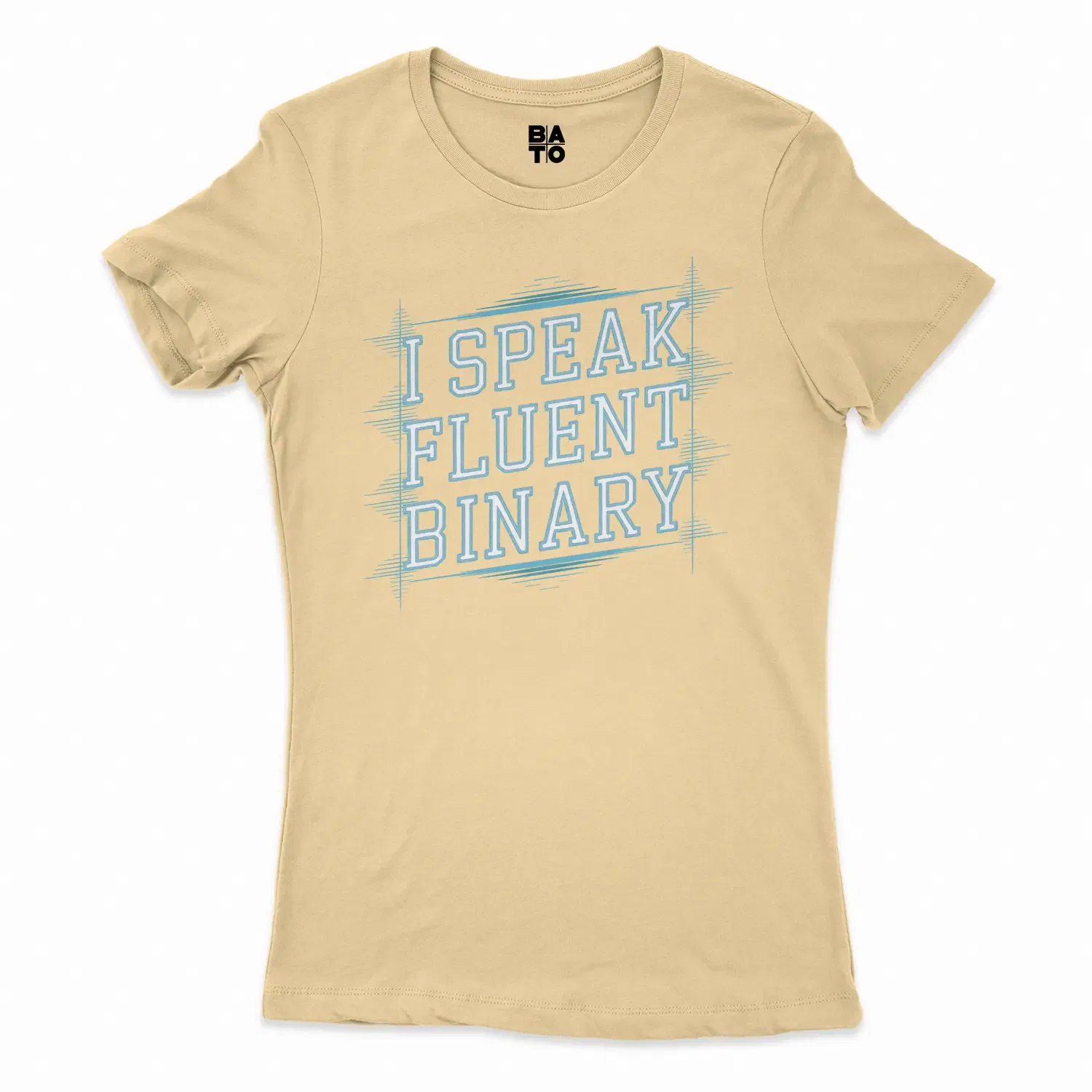 I Speak Fluent Binary Women's T-Shirt in Solid Banana Cream Color