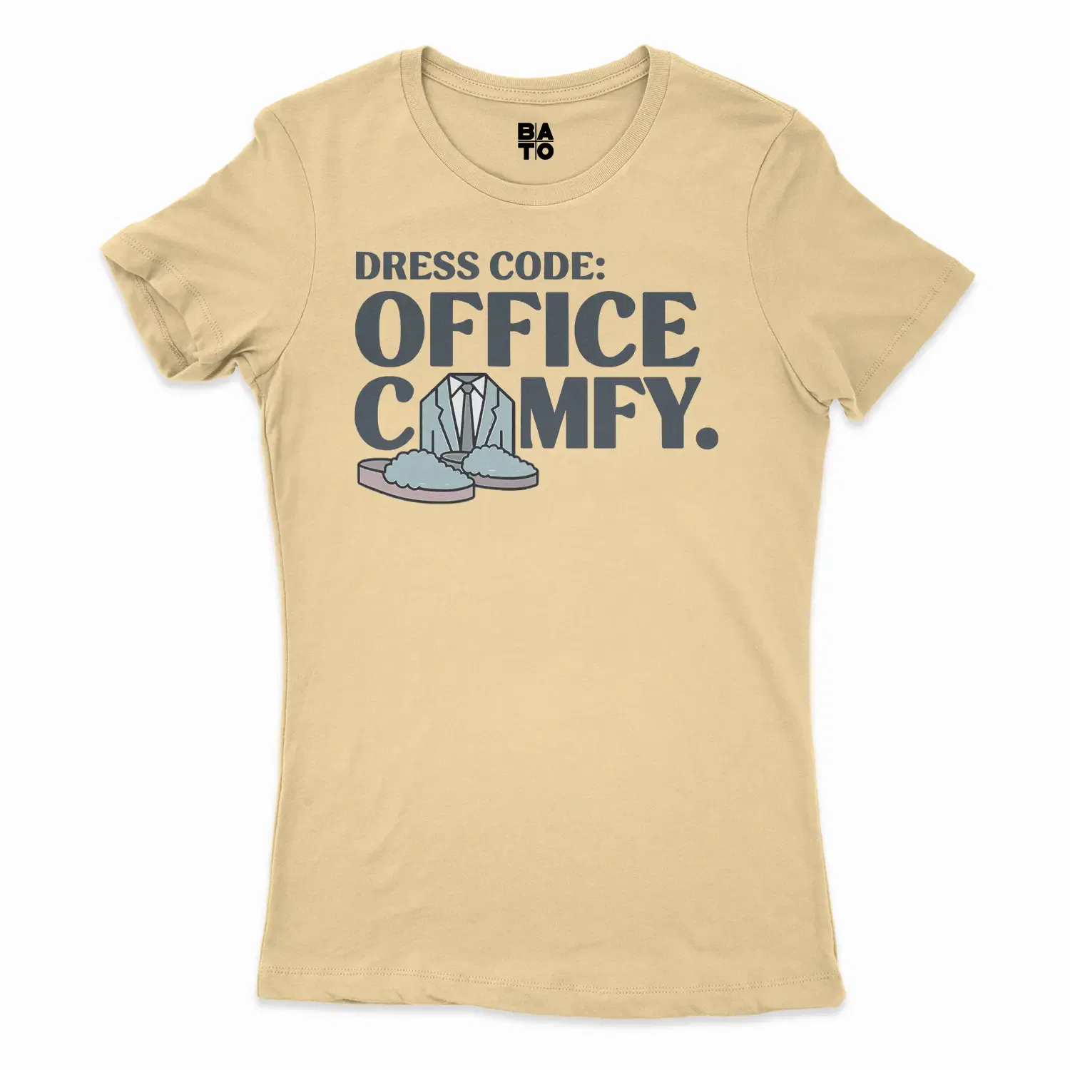 Dress Code: Office Comfy Women's T-Shirt in Solid Banana Cream Color