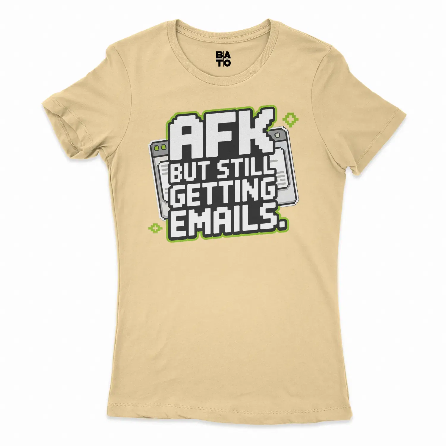 AFK - But Still Getting Emails Women's T-Shirt in Solid Banana Cream Color