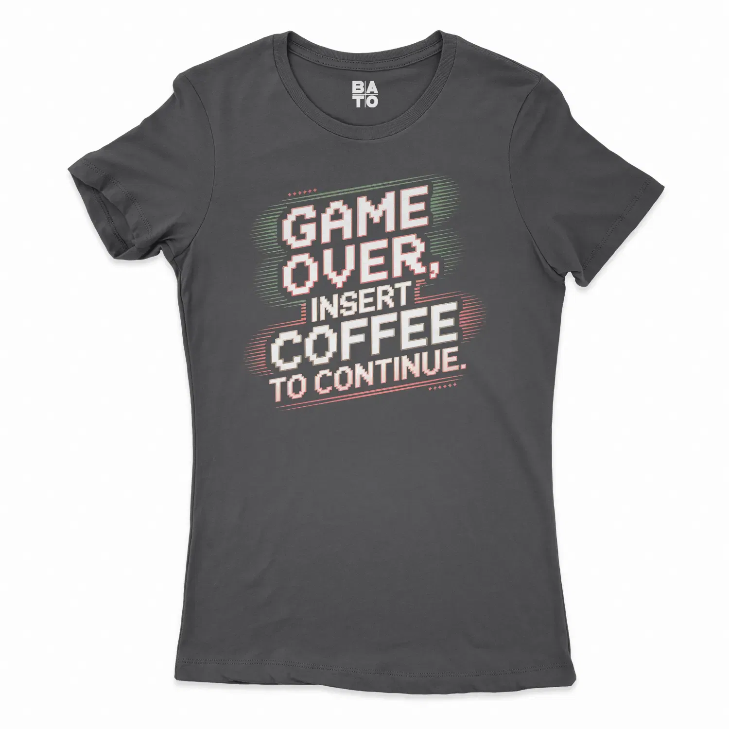 Game Over, Insert Coffee To Continue Women's T-Shirt in Solid Black Color