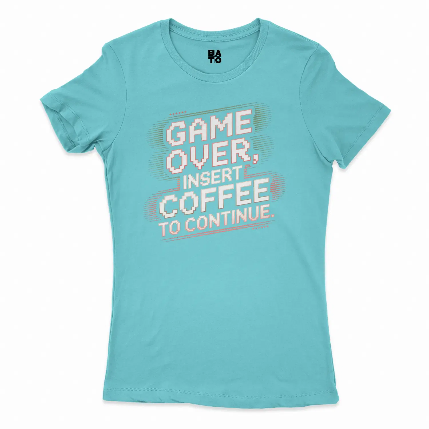 Game Over, Insert Coffee To Continue Women's T-Shirt in Solid Cancun Color