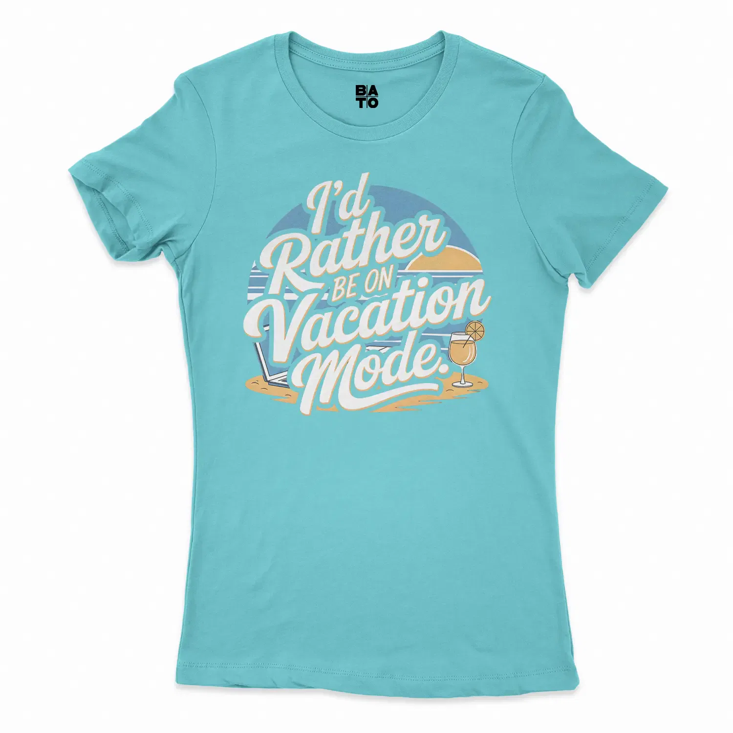 I’d Rather Be On Vacation Mode Women's T-Shirt in Solid Cancun Color