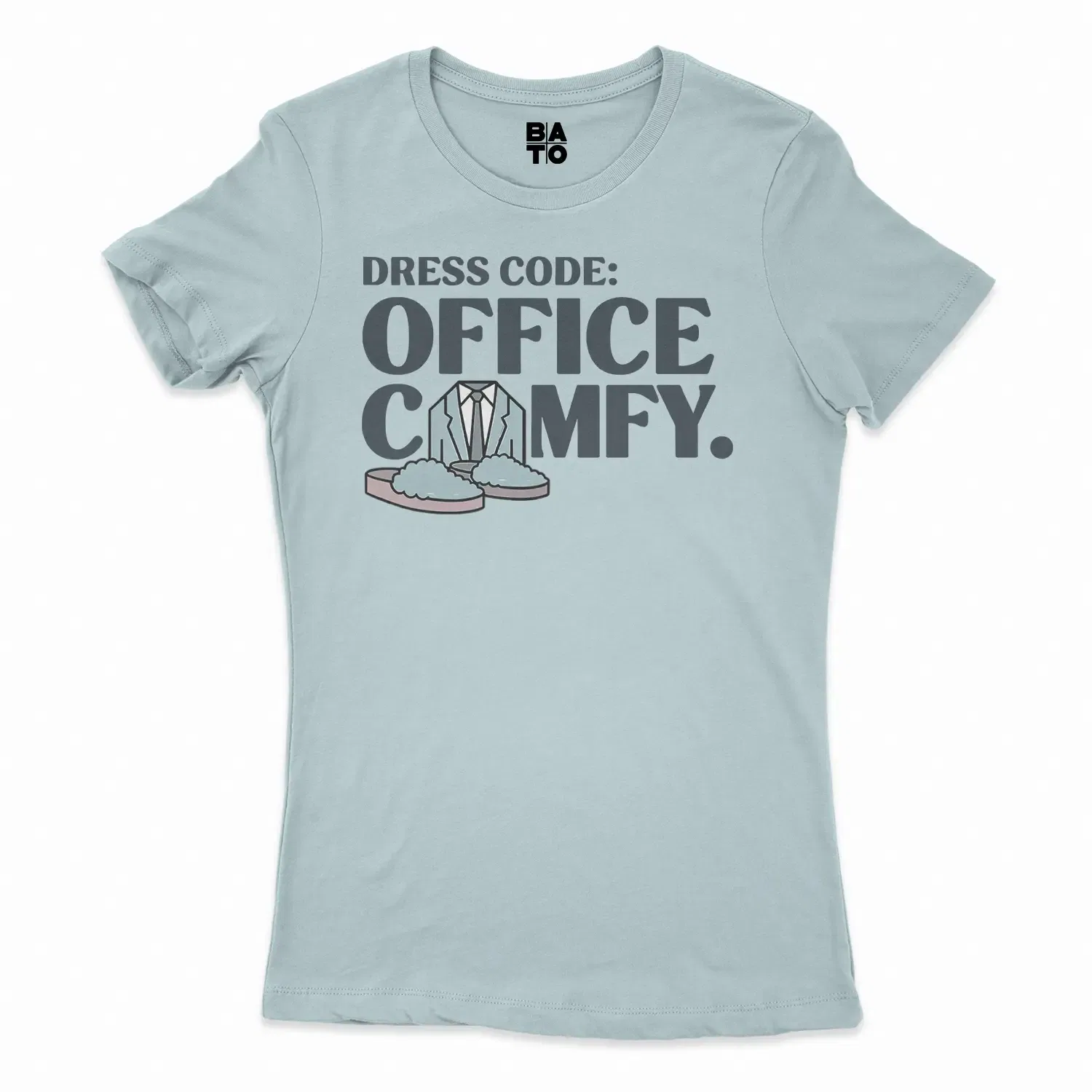 Dress Code: Office Comfy Women's T-Shirt in Solid Light Blue Color