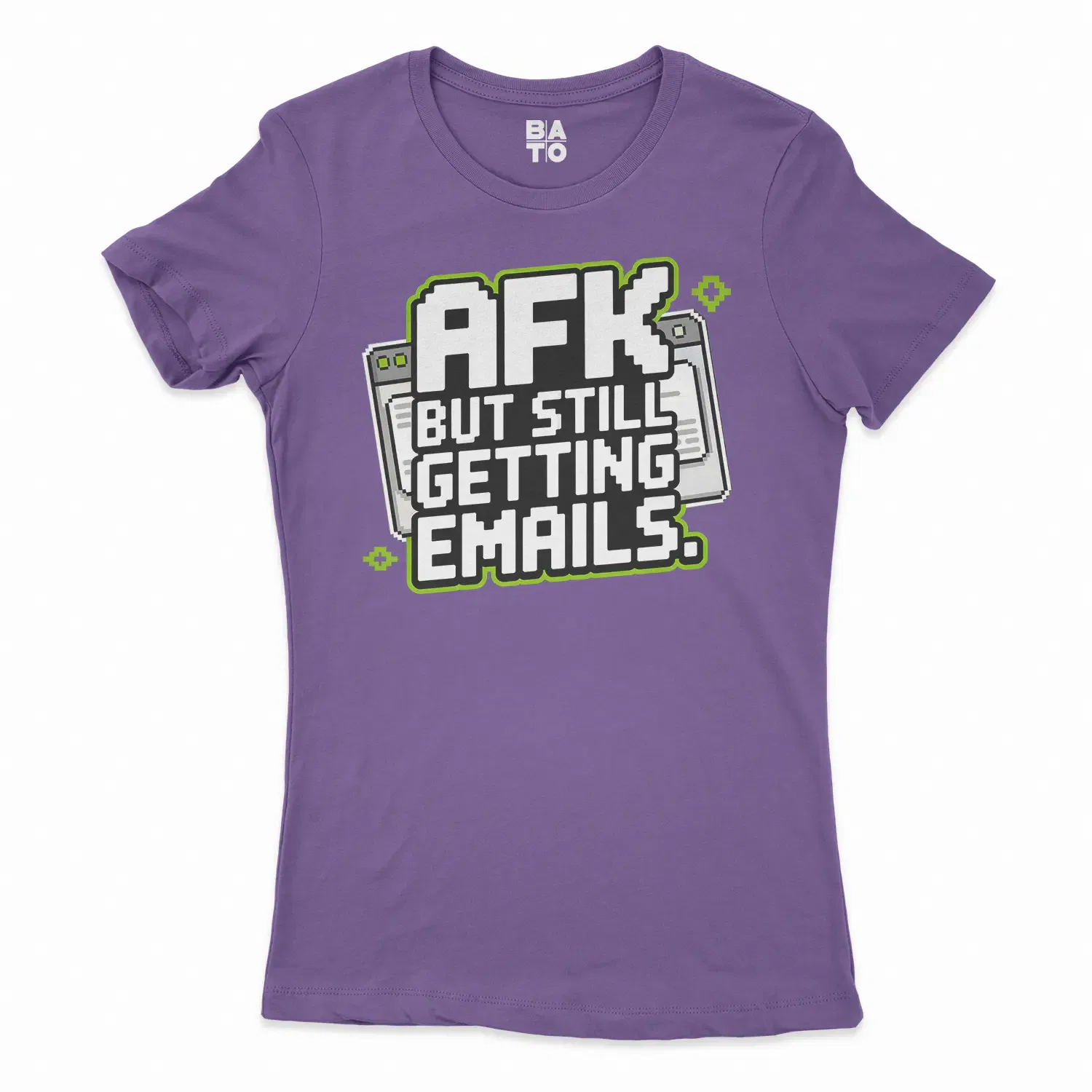 AFK - But Still Getting Emails Women's T-Shirt in Solid Purple Rush Color