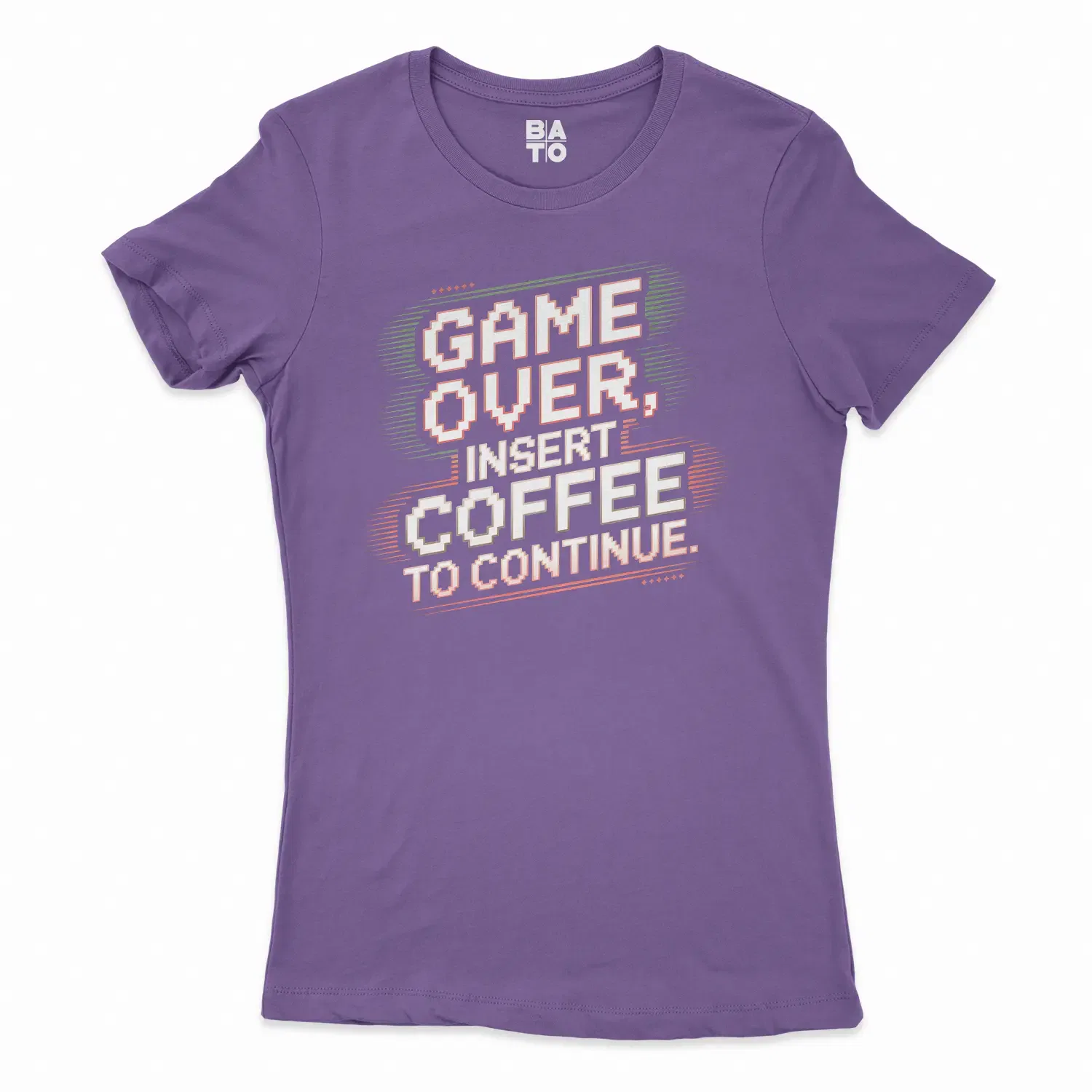 Game Over, Insert Coffee To Continue Women's T-Shirt in Solid Purple Rush Color