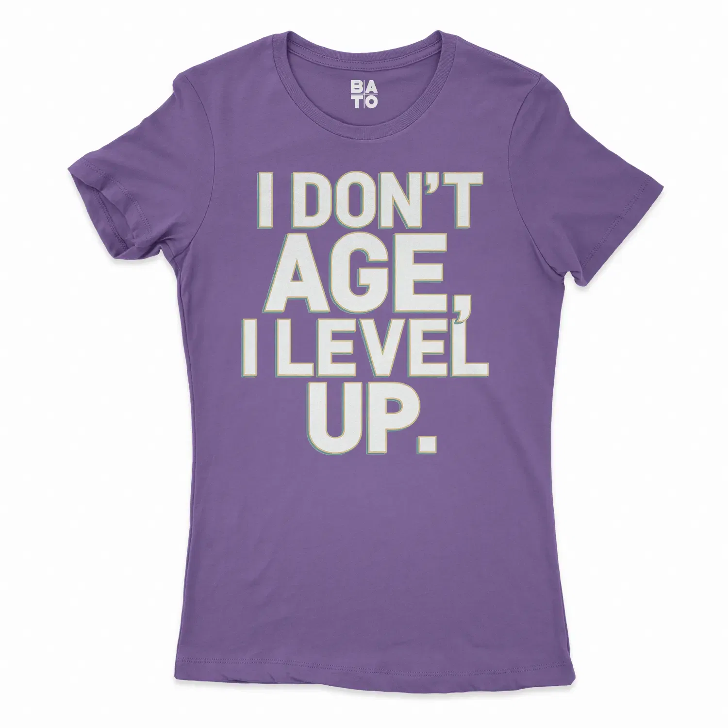 I Don’t Age, I Level Up Women's T-Shirt in Solid Purple Rush Color