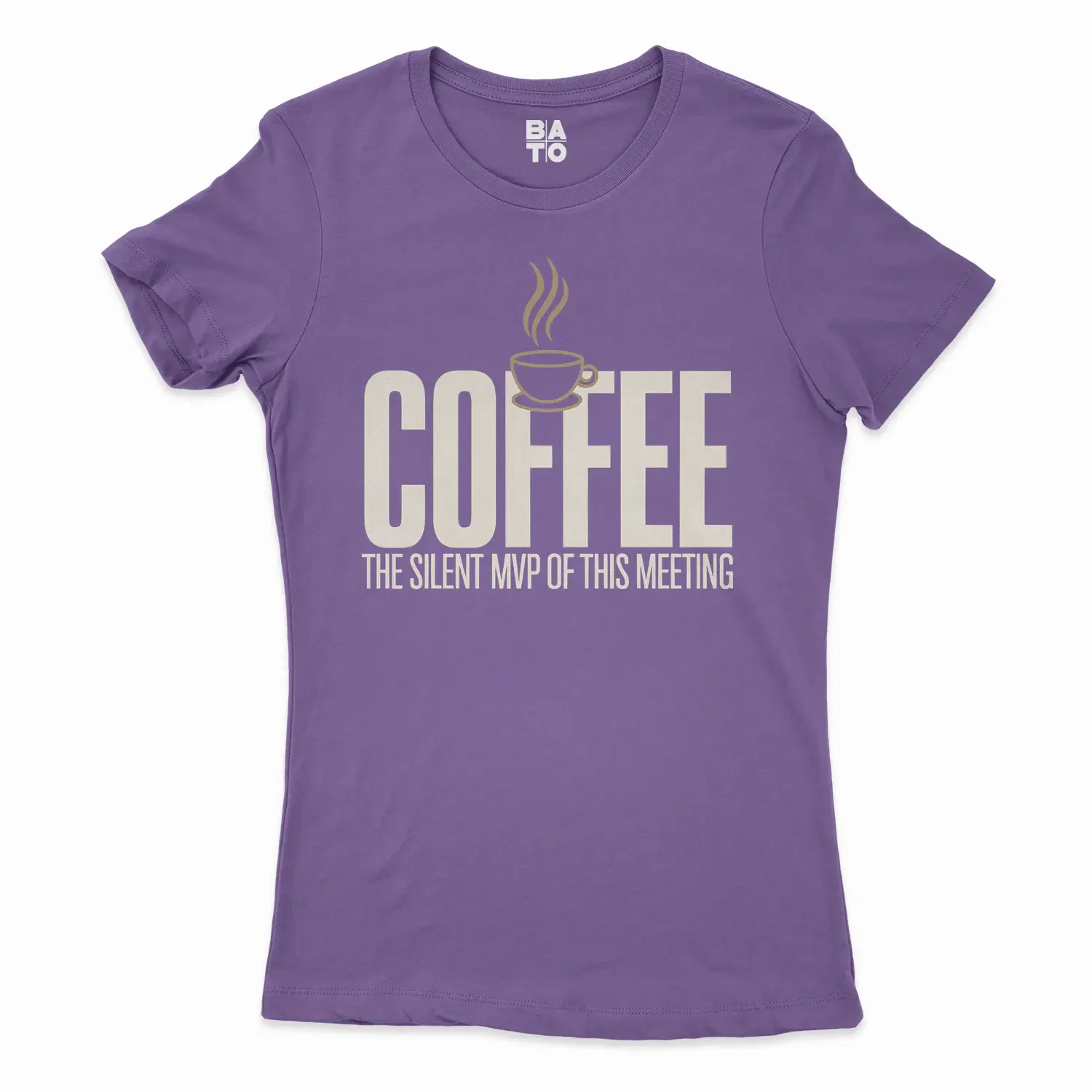 Coffee, The Silent MVP Of This Meeting Women's T-Shirt in Solid Purple Rush Color