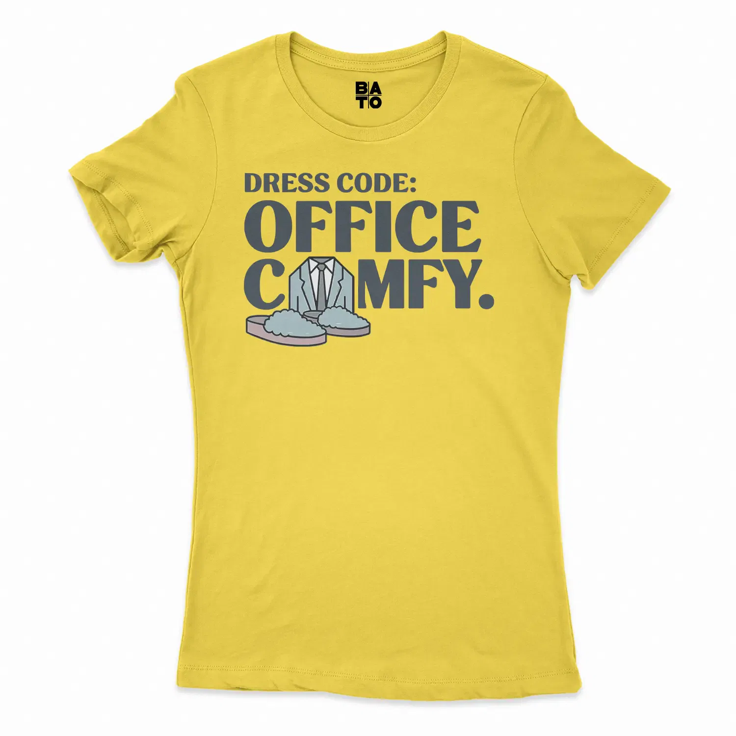 Dress Code: Office Comfy Women's T-Shirt in Solid Vibrant Yellow Color