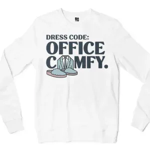 Dress Code: Office Comfy Men/Unisex Long Sleeve T-Shirt in White Color