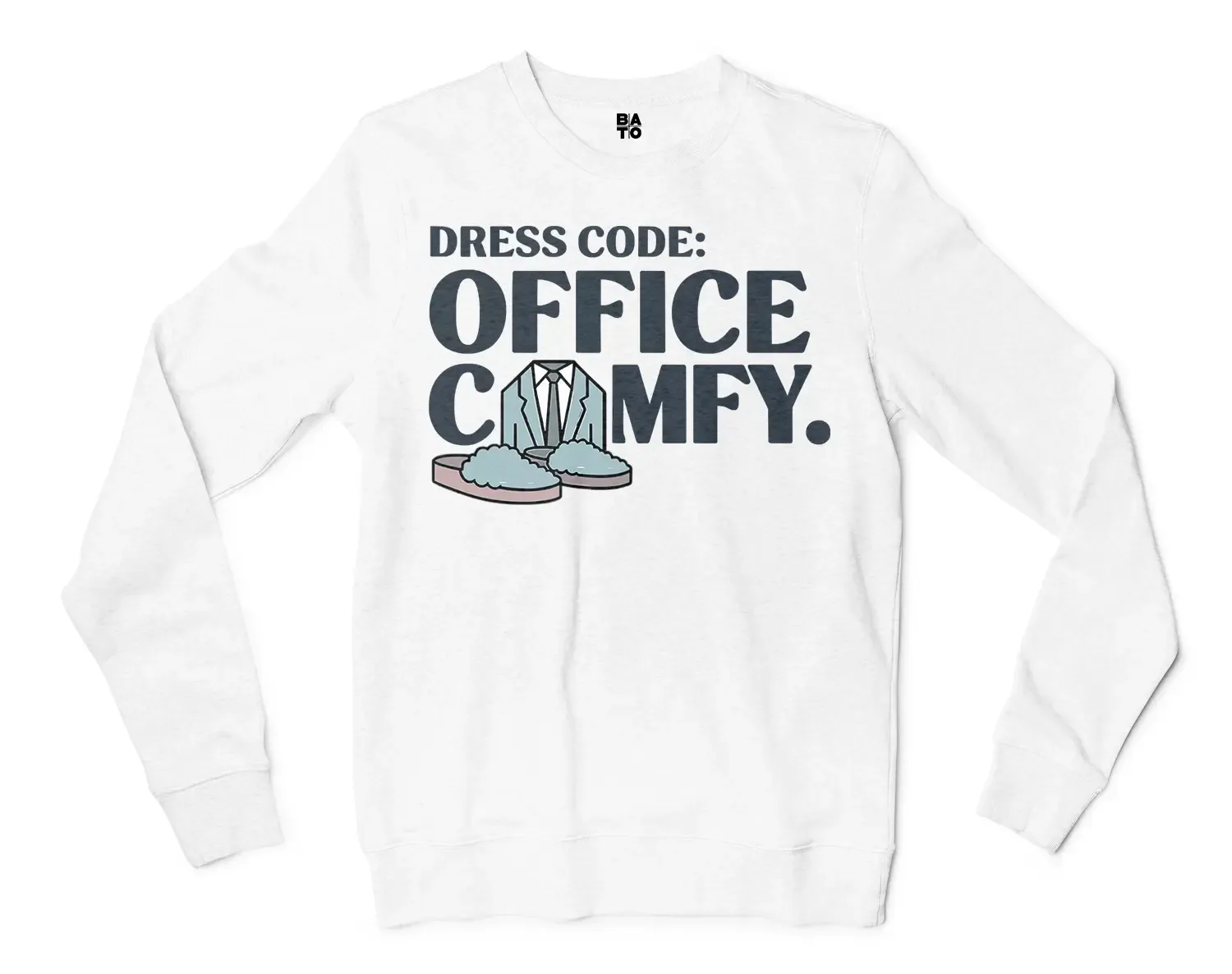 Dress Code: Office Comfy Men/Unisex Long Sleeve T-Shirt in White Color