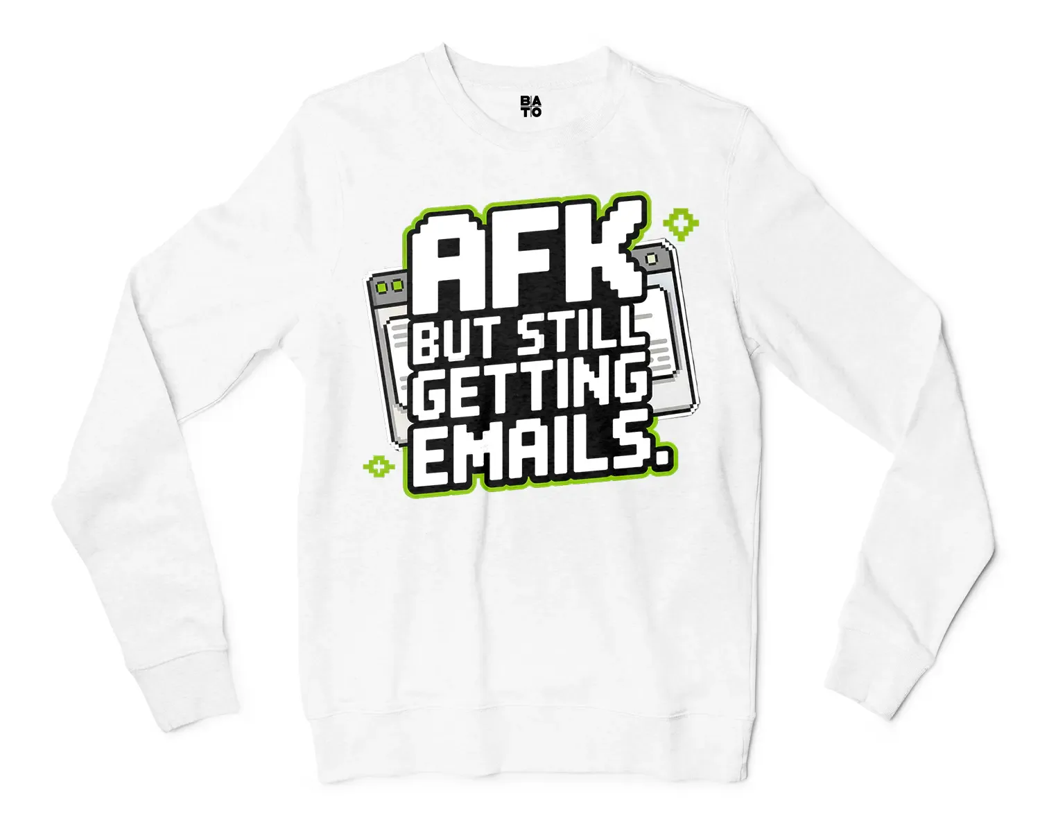 AFK - But Still Getting Emails Men/Unisex Long Sleeve T-Shirt in White Color