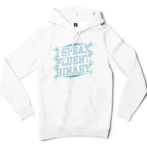 I Speak Fluent Binary Men/Unisex Hoodie in White Color