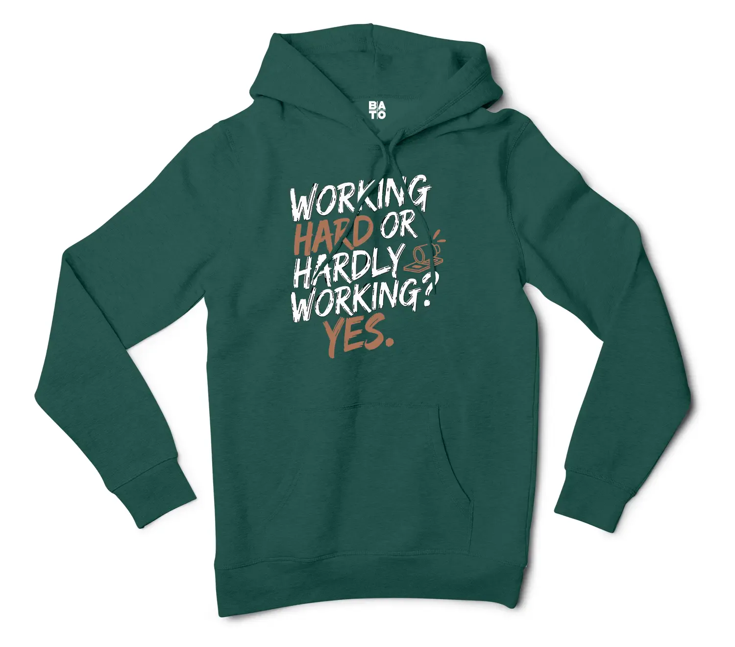 Working Hard Or Hardly Working, Yes Men/Unisex Hoodie in Alpine Green Color