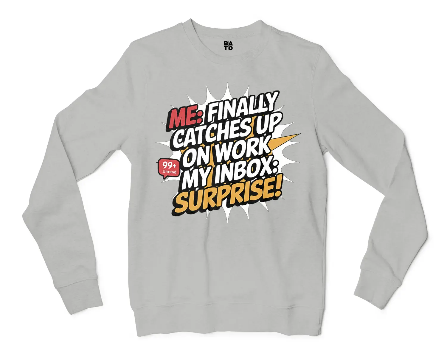 My Inbox Surpises Men/Unisex Long Sleeve T-Shirt in Ash Color