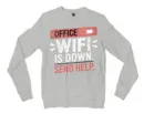 Office Wifi Is Down, Send Help Men/Unisex Long Sleeve Sweatshirt in Ash Color