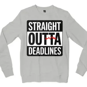Straight Outta Deadlines Men/Unisex Long Sleeve T-Shirt in Ash Color