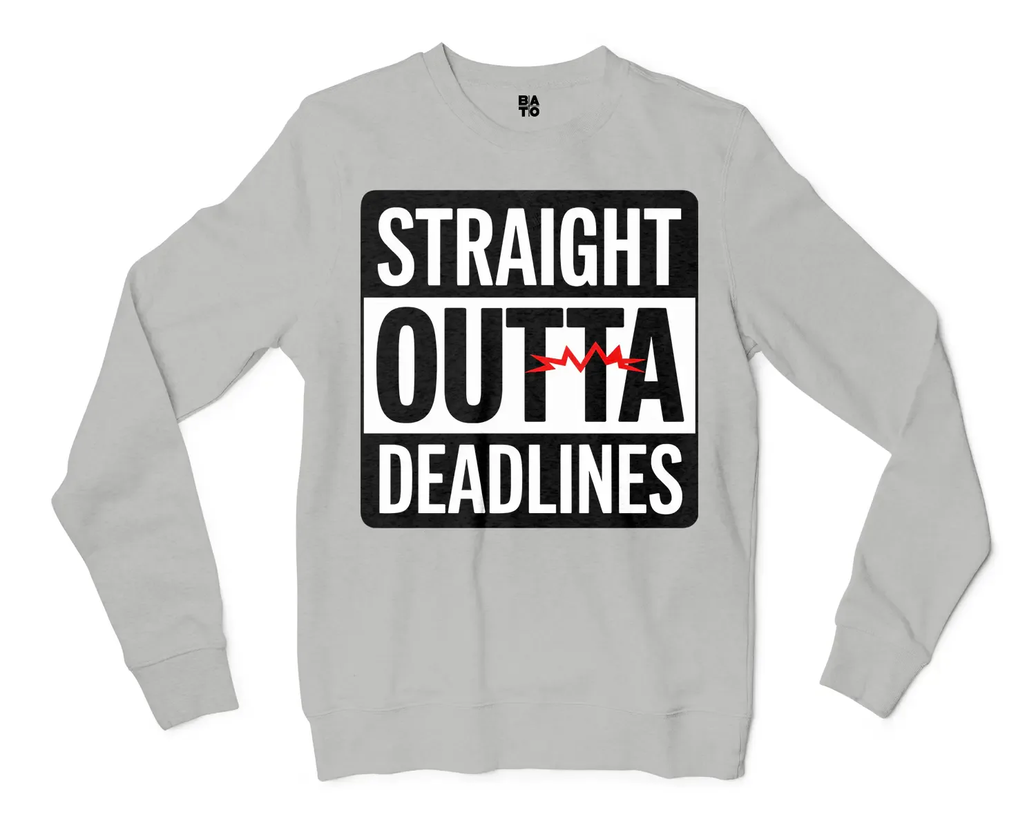Straight Outta Deadlines Men/Unisex Long Sleeve T-Shirt in Ash Color