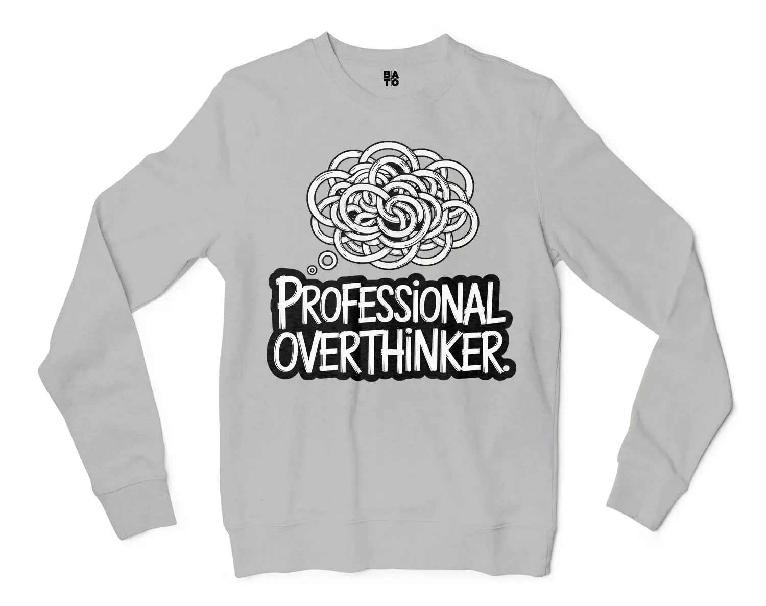 Professional Overthinker Men/Unisex Long Sleeve Sweatshirt in Ash Color