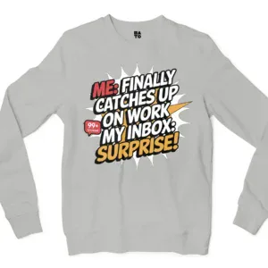 My Inbox Surpises Men/Unisex Long Sleeve Sweatshirt in Ash Color