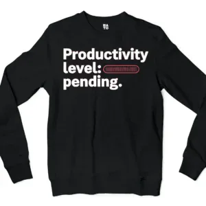 Productivity Level Processing Men/Unisex Long Sleeve T-Shirt in Black Color